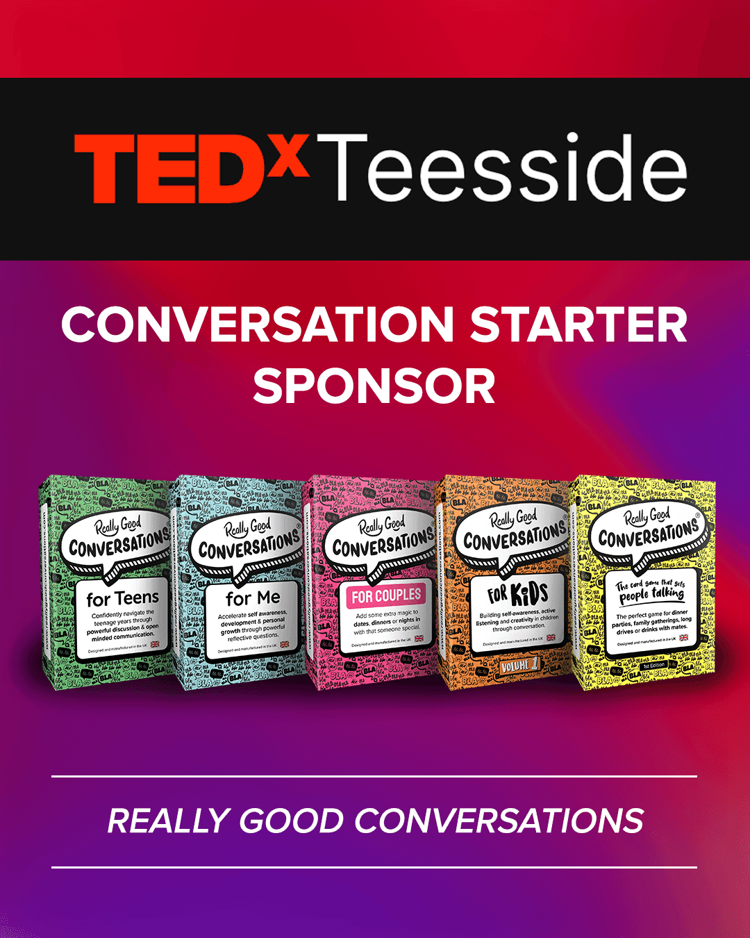 TEDxTeesside Official Conversation Starter Sponsor graphic